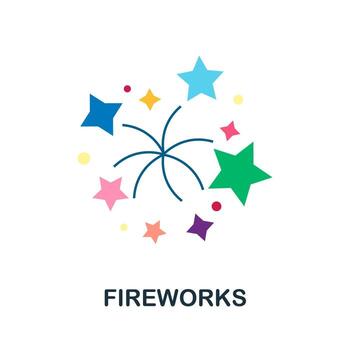 Fireworks icon. Simple element from celebration collection. Creative Fireworks icon for web design, templates, infographics and more vector