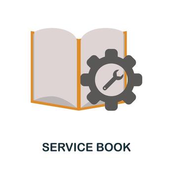 Servicio libro plano icono. color sencillo elemento desde coche servise recopilación. creativo Servicio libro icono para web diseño, plantillas, infografia y más vector