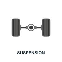 Suspension flat icon. Color simple element from car servise collection. Creative Suspension icon for web design, templates, infographics and more vector