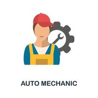 Auto Mechanic flat icon. Color simple element from car servise collection. Creative Auto Mechanic icon for web design, templates, infographics and more vector