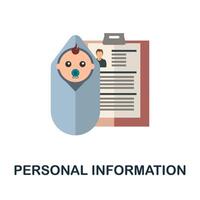 Personal Information icon. Flat sign element from child adoption collection. Creative Personal Information icon for web design, templates, infographics and more vector