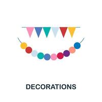 decoraciones icono. sencillo elemento desde celebracion recopilación. creativo decoraciones icono para web diseño, plantillas, infografia y más vector