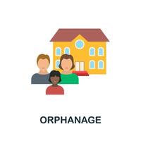 Orphanage icon. Flat sign element from child adoption collection. Creative Orphanage icon for web design, templates, infographics and more vector