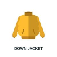 Down Jacket flat icon. Color simple element from clothes collection. Creative Down Jacket icon for web design, templates, infographics and more vector