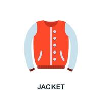 Jacket flat icon. Color simple element from clothes collection. Creative Jacket icon for web design, templates, infographics and more vector