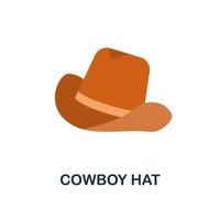 Cowboy Hat flat icon. Color simple element from clothes collection. Creative Cowboy Hat icon for web design, templates, infographics and more vector