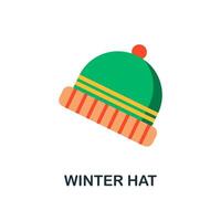 Winter Hat flat icon. Color simple element from clothes collection. Creative Winter Hat icon for web design, templates, infographics and more vector