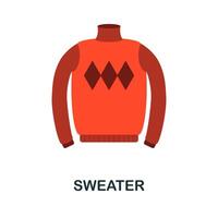 Sweater flat icon. Color simple element from clothes collection. Creative Sweater icon for web design, templates, infographics and more vector