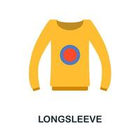 Longsleeve flat icon. Color simple element from clothes collection. Creative Longsleeve icon for web design, templates, infographics and more vector