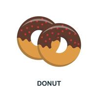 Donut flat icon. Color simple element from coffee collection. Creative Donut icon for web design, templates, infographics and more vector