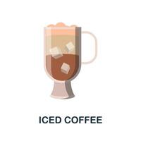 Iced Coffee flat icon. Color simple element from coffee collection. Creative Iced Coffee icon for web design, templates, infographics and more vector