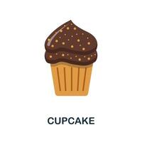 Cupcake flat icon. Color simple element from coffee collection. Creative Cupcake icon for web design, templates, infographics and more vector