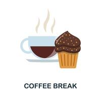 Coffee Break flat icon. Color simple element from coffee collection. Creative Coffee Break icon for web design, templates, infographics and more vector