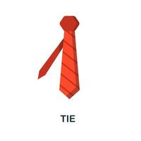 Tie flat icon. Color simple element from clothes collection. Creative Tie icon for web design, templates, infographics and more vector