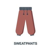 Sweatpants flat icon. Color simple element from clothes collection. Creative Sweatpants icon for web design, templates, infographics and more vector