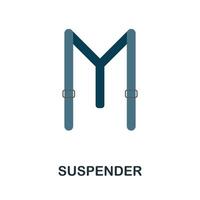 Suspender flat icon. Color simple element from clothes collection. Creative Suspender icon for web design, templates, infographics and more vector
