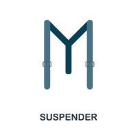 Suspender flat icon. Color simple element from clothes collection. Creative Suspender icon for web design, templates, infographics and more vector