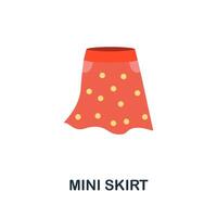 Mini Skirt flat icon. Color simple element from clothes collection. Creative Mini Skirt icon for web design, templates, infographics and more vector