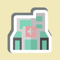 Sticker Hospital. related to City symbol. simple design illustration vector