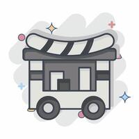 Icon Food Cart. related to City symbol. comic style. simple design illustration vector