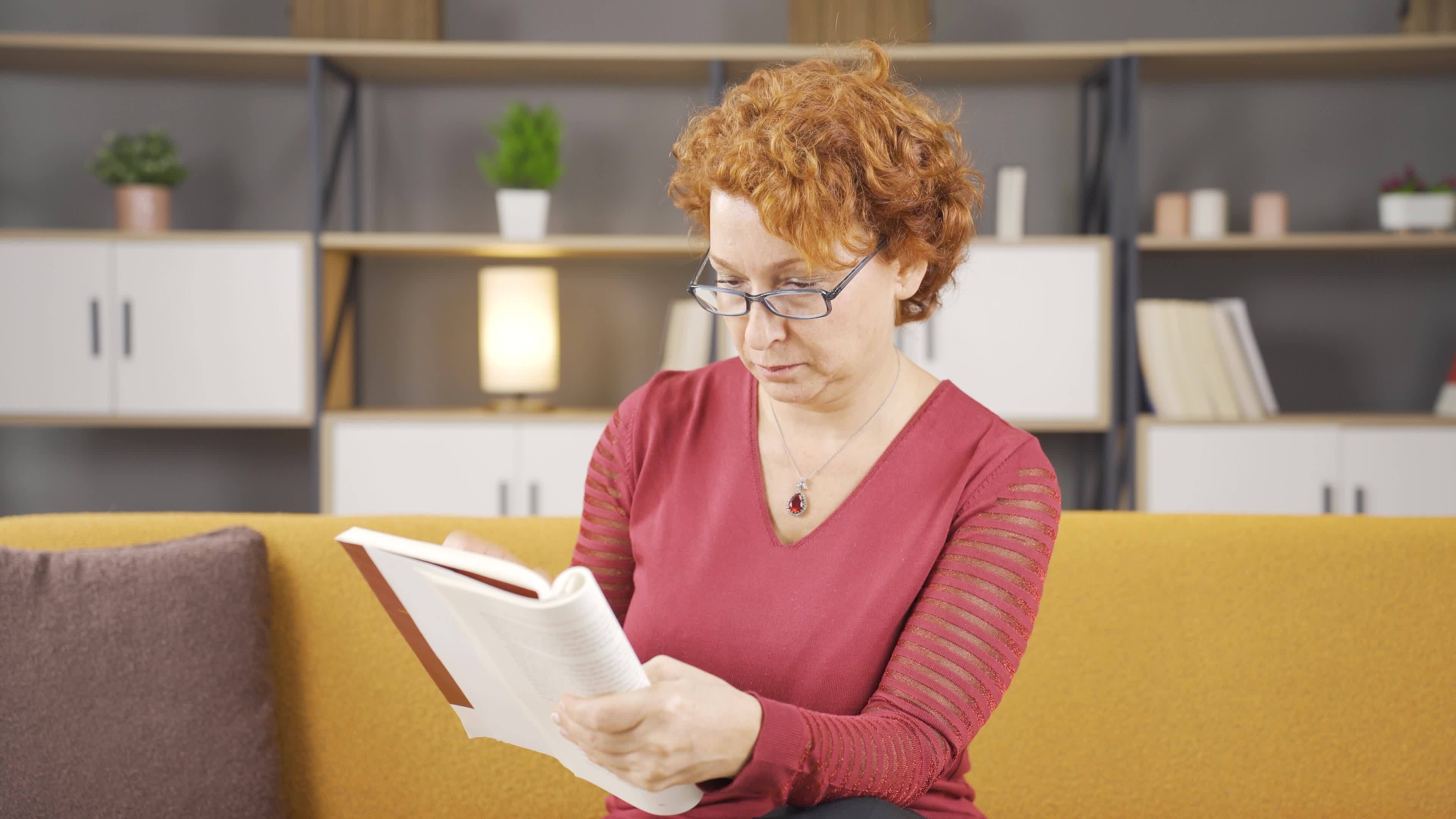 Eye strain, reading books. 45653382 Stock Video at Vecteezy