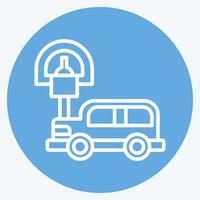 icono estacionamiento metro. relacionado a ciudad símbolo. azul ojos estilo. sencillo diseño ilustración vector
