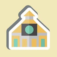 Sticker Church. related to City symbol. simple design illustration vector