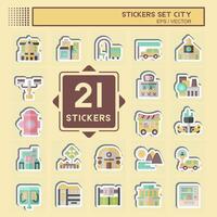 Sticker Set City. related to Building symbol. simple design illustration vector