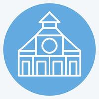 Icon Church. related to City symbol. blue eyes style. simple design illustration vector