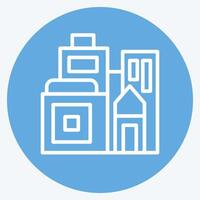 Icon Buildings. related to City symbol. blue eyes style. simple design illustration vector