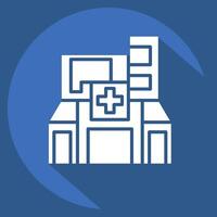 Icon Hospital. related to City symbol. long shadow style. simple design illustration vector