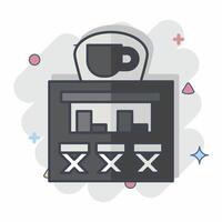 Icon Coffe Shop. related to City symbol. comic style. simple design illustration vector