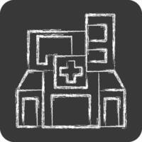 icono hospital. relacionado a ciudad símbolo. tiza estilo. sencillo diseño ilustración vector