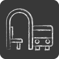 Icon Bus Stop. related to City symbol. chalk Style. simple design illustration vector