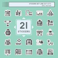 Sticker line cut Set City. related to Building symbol. simple design illustration vector