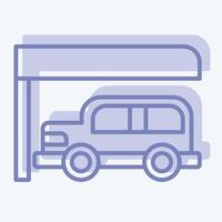 Icon Car Park. related to City symbol. two tone style. simple design illustration vector