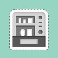 Sticker line cut Vending Machine. related to City symbol. simple design illustration vector