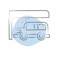 icono coche parque. relacionado a ciudad símbolo. color Mancha estilo. sencillo diseño ilustración vector