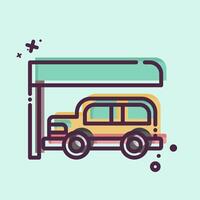 icono coche parque. relacionado a ciudad símbolo. mbe estilo. sencillo diseño ilustración vector