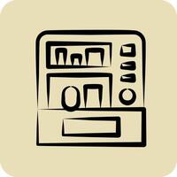 Icon Vending Machine. related to City symbol. hand drawn style. simple design illustration vector