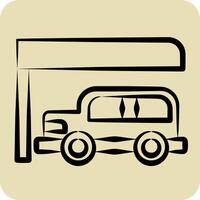 Icon Car Park. related to City symbol. hand drawn style. simple design illustration vector