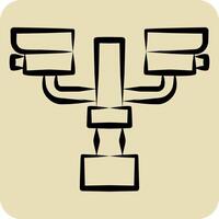 Icon Closed Circuit Camera. related to City symbol. hand drawn style. simple design illustration vector