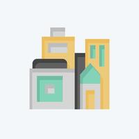 Icon Buildings. related to City symbol. flat style. simple design illustration vector