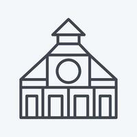 Icon Church. related to City symbol. line style. simple design illustration vector