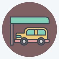 Icon Car Park. related to City symbol. color mate style. simple design illustration vector