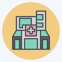 Icon Hospital. related to City symbol. color mate style. simple design illustration vector