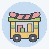 Icon Food Cart. related to City symbol. color mate style. simple design illustration vector