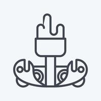 Icon Fountain. related to City symbol. line style. simple design illustration vector