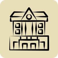 Icon Bank. related to City symbol. hand drawn style. simple design illustration vector