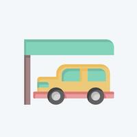 Icon Car Park. related to City symbol. flat style. simple design illustration vector